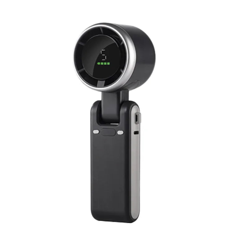 Portable Handheld Mini Fan – Turbo Cooling with 5 Speeds & Digital Display | USB Rechargeable - OBRANO