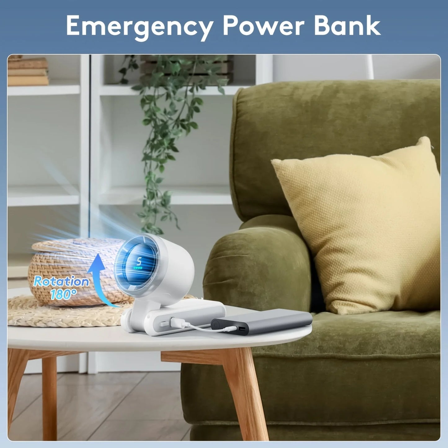 Portable Handheld Mini Fan – Turbo Cooling with 5 Speeds & Digital Display | USB Rechargeable - OBRANO