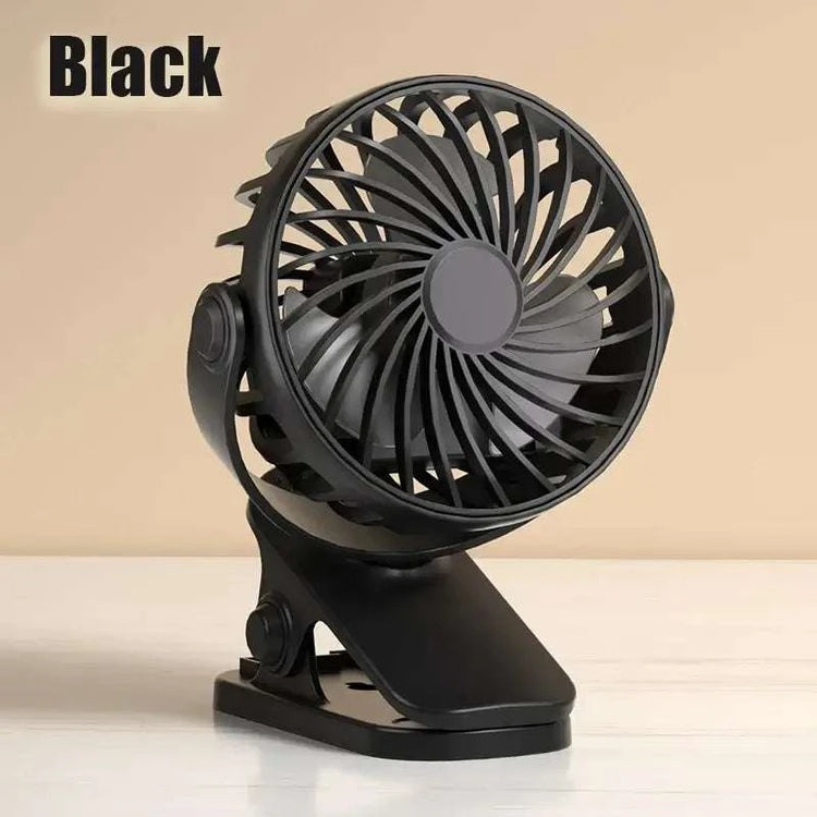 Portable Clip Fan – 720° Rotation with LED Light - OBRANO