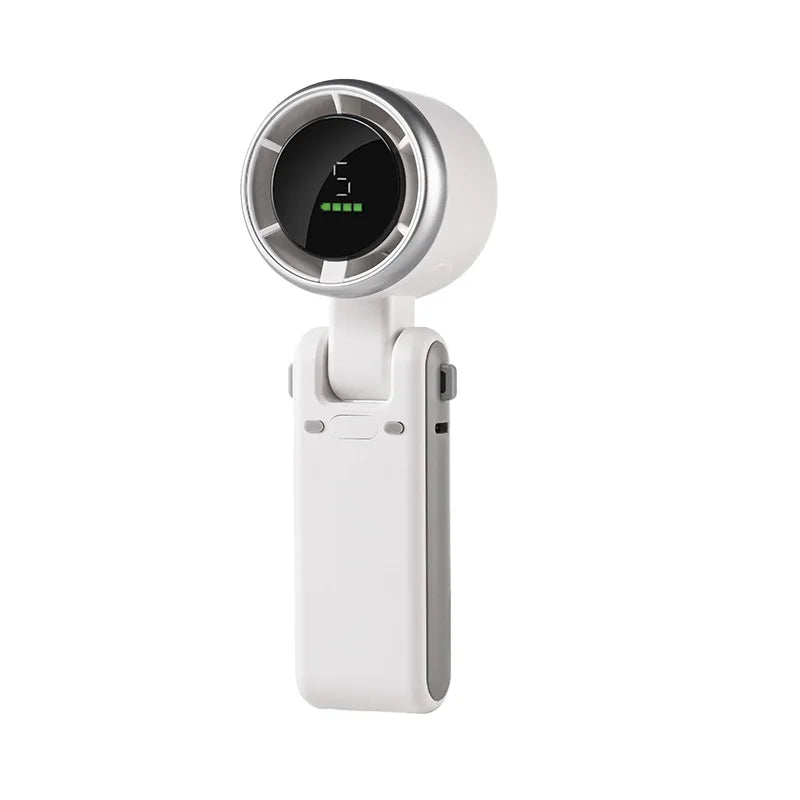 Portable Handheld Mini Fan – Turbo Cooling with 5 Speeds & Digital Display | USB Rechargeable - OBRANO