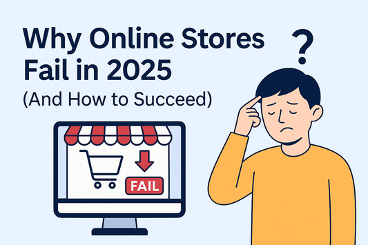 Blog post header image featuring the title "Why Online Shopping is the Future" with modern digital icons, a shopping cart, and a clean, futuristic design to attract Shopify store readers