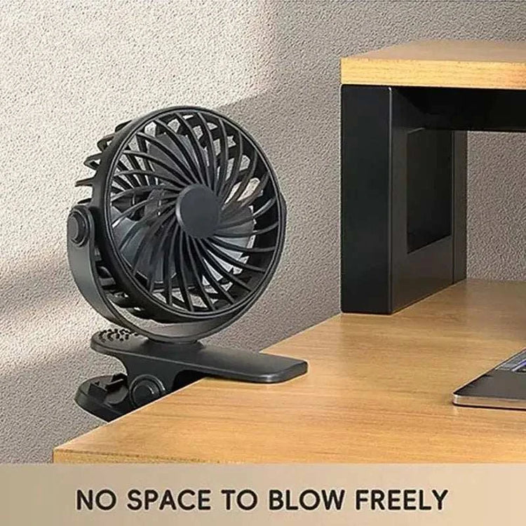 Portable Clip Fan – 720° Rotation with LED Light - OBRANO