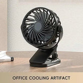Portable Clip Fan – 720° Rotation with LED Light - OBRANO