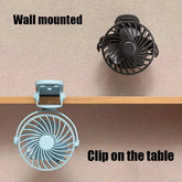 Portable Clip Fan – 720° Rotation with LED Light - OBRANO