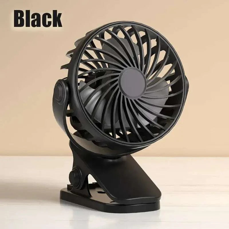 Portable Clip Fan – 720° Rotation with LED Light - OBRANO