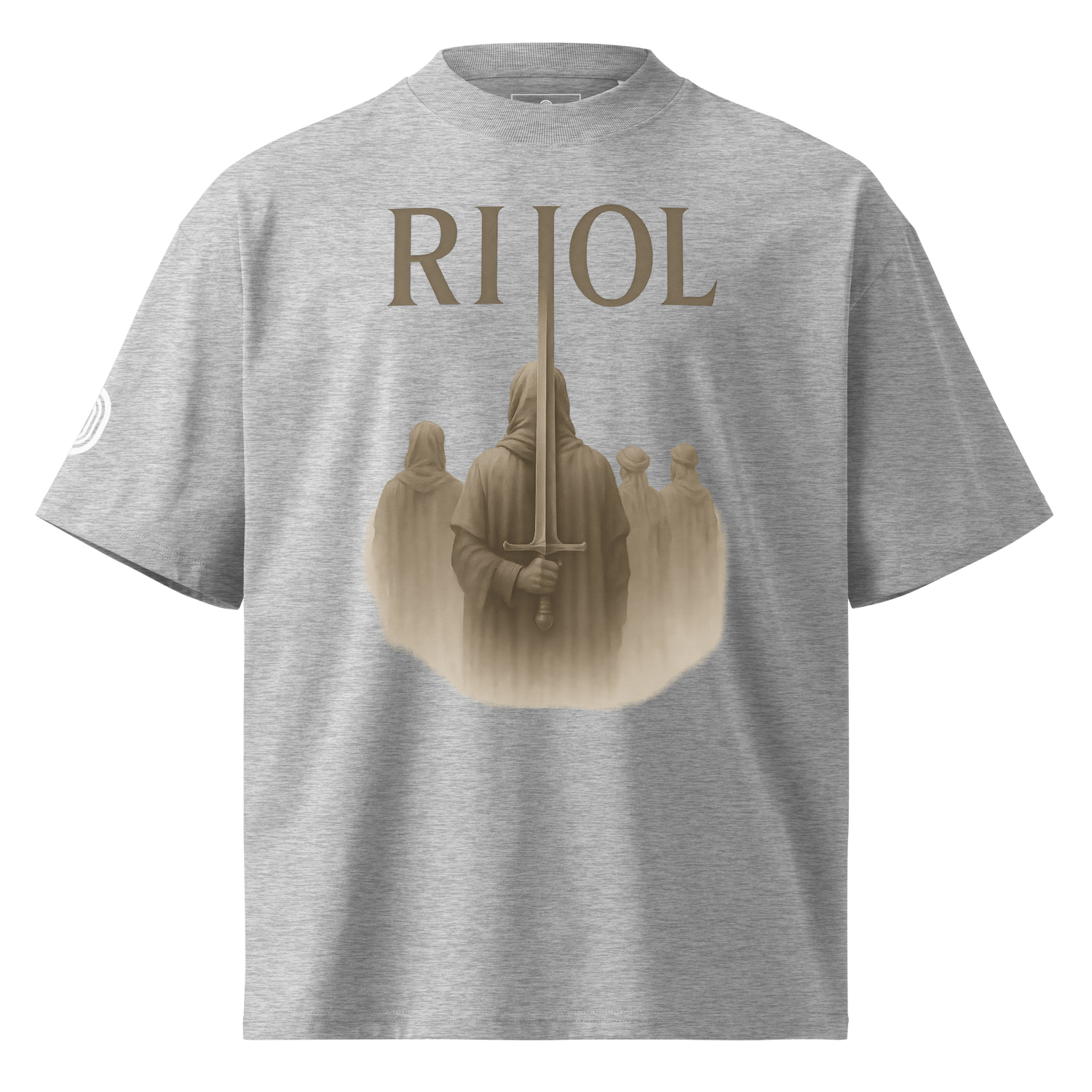 Unisex organic oversized high neck t-shirt
