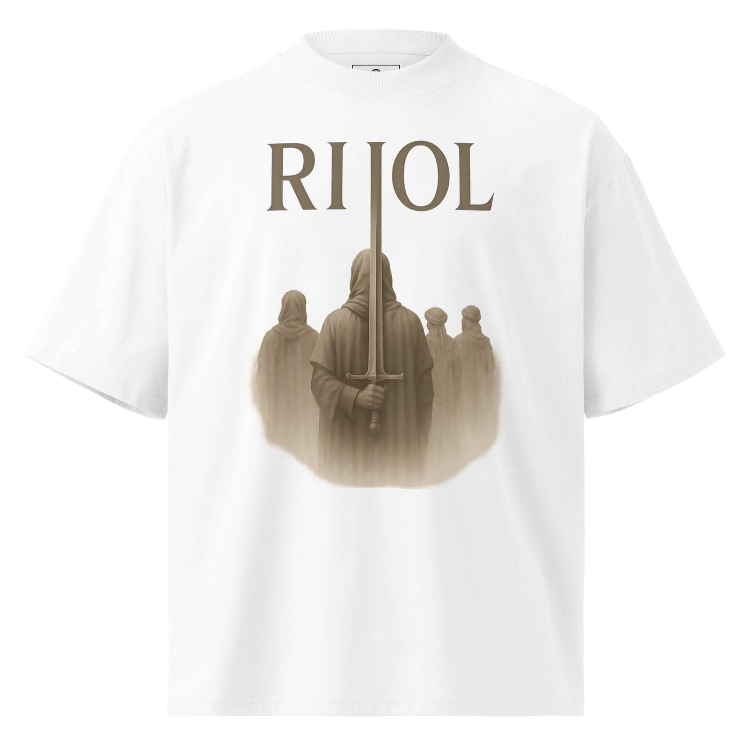 Unisex organic oversized high neck t-shirt